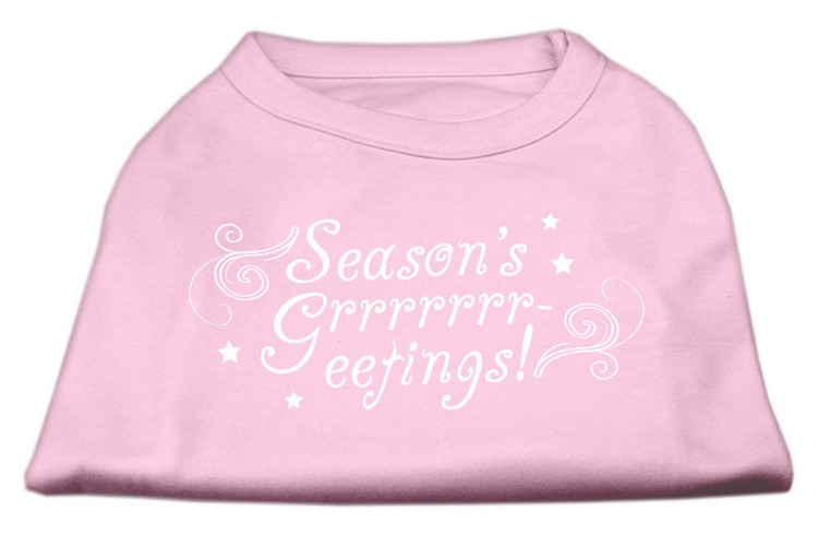 Seasons Greetings Screen Print Shirt Light Pink M